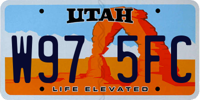 UT license plate W975FC