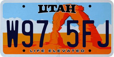 UT license plate W975FJ