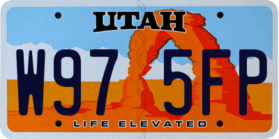 UT license plate W975FP