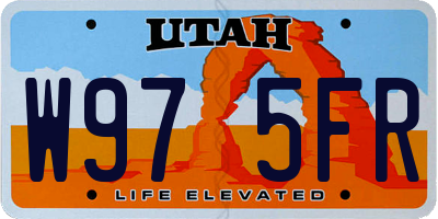 UT license plate W975FR