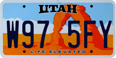 UT license plate W975FY