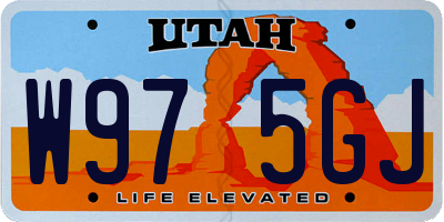 UT license plate W975GJ