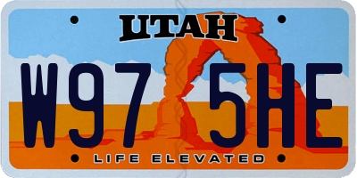 UT license plate W975HE