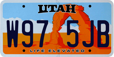 UT license plate W975JB