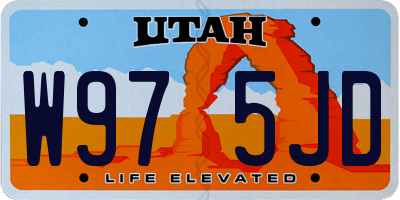 UT license plate W975JD