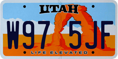 UT license plate W975JF