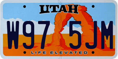 UT license plate W975JM
