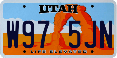 UT license plate W975JN