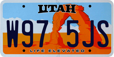 UT license plate W975JS