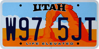 UT license plate W975JT