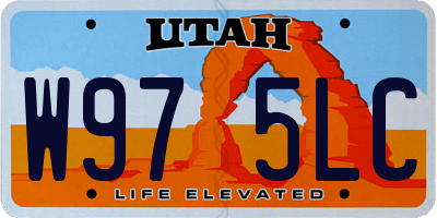 UT license plate W975LC