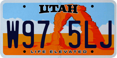 UT license plate W975LJ