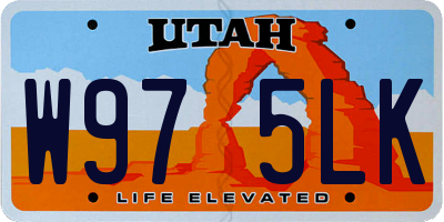 UT license plate W975LK