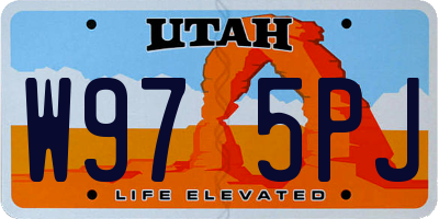 UT license plate W975PJ