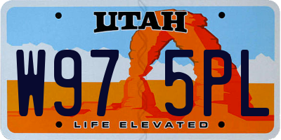 UT license plate W975PL