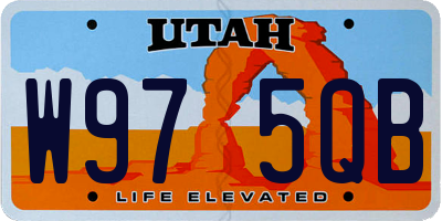 UT license plate W975QB