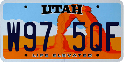 UT license plate W975QF