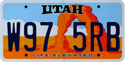 UT license plate W975RB