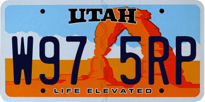 UT license plate W975RP