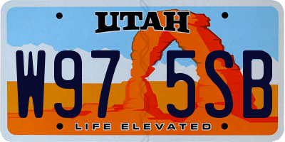 UT license plate W975SB