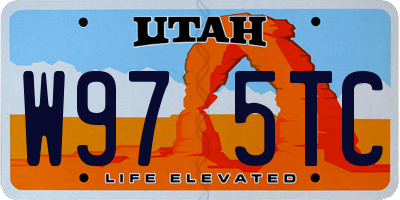 UT license plate W975TC