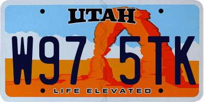 UT license plate W975TK