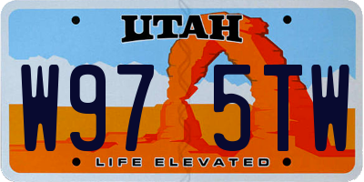 UT license plate W975TW