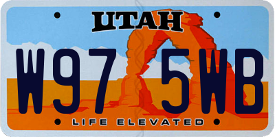 UT license plate W975WB