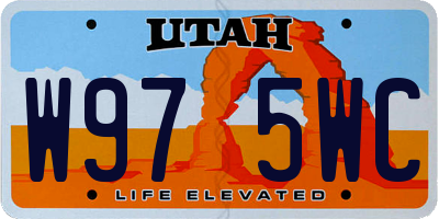 UT license plate W975WC