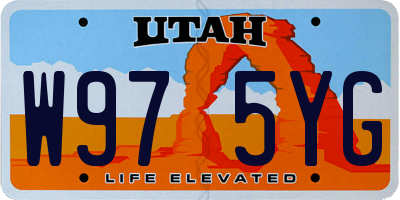 UT license plate W975YG