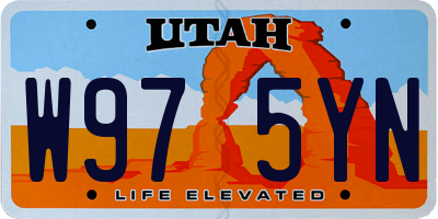 UT license plate W975YN