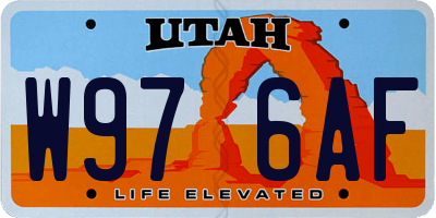 UT license plate W976AF