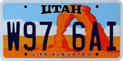 UT license plate W976AI