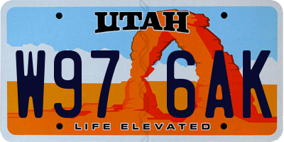 UT license plate W976AK