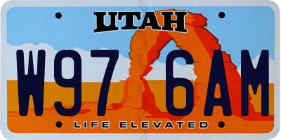 UT license plate W976AM
