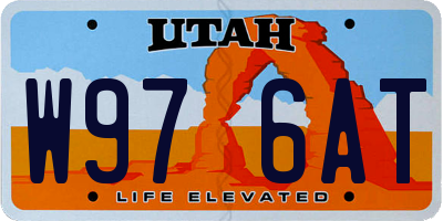 UT license plate W976AT
