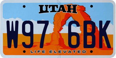 UT license plate W976BK