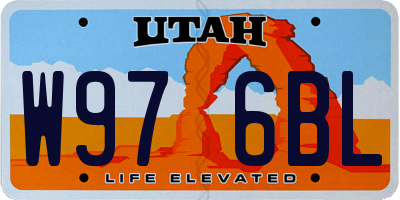UT license plate W976BL