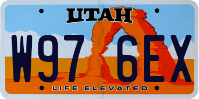 UT license plate W976EX