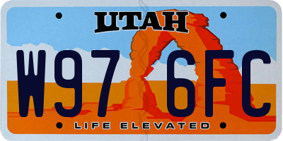 UT license plate W976FC