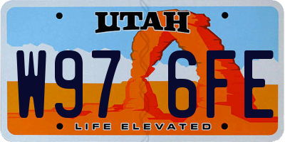 UT license plate W976FE