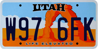 UT license plate W976FK