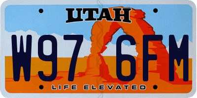 UT license plate W976FM