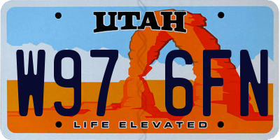 UT license plate W976FN