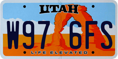 UT license plate W976FS