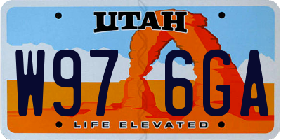 UT license plate W976GA