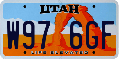 UT license plate W976GF