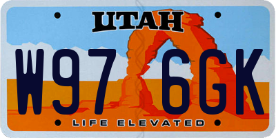 UT license plate W976GK