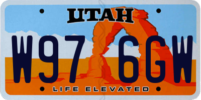 UT license plate W976GW