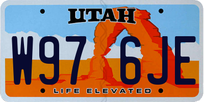UT license plate W976JE